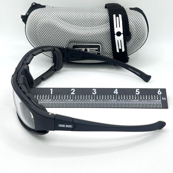 Epoch Eyewear Hybrid Motorcycle Glasses Clear Lens Foam Padded w/ Case - Picture 6 of 8